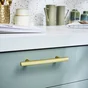 Lot de 4 poignées de meuble Sara, acier laiton brossé, entraxe 96 mm