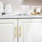 Lot de 4 poignées de meuble Sara, acier laiton brossé, entraxe 96 mm