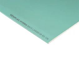 Plaque de plâtre BA 13, hydro RESIPLAC, H.250 x l.60 cm