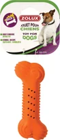 Jouet chien caoutchouc os effet craquant couleur assorties 14cm