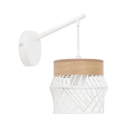 Applique KANEL E27, nature métal blanc/bois INSPIRE