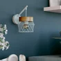 Applique KANEL E27, nature métal blanc/bois INSPIRE