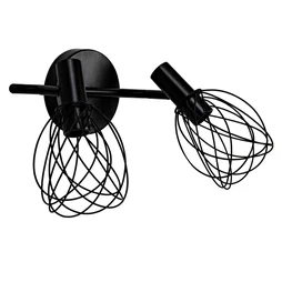 Rampe 2 spots, design, fer noir mat e14, INSPIRE Merone