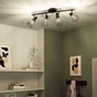Rampe 4 spots, design, métal noir mat E14, INSPIRE Merone