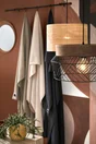 Suspension KANEL, design métal noir/bois, E27, diam. 45 cm, INSPIRE