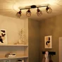 Rampe 4 spots, design, métal noir e27, INSPIRE Kanel
