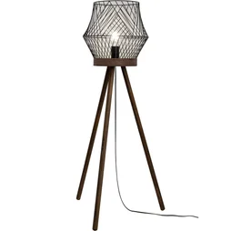 Lampadaire trépied, design bois, INSPIRE Kanel, H.114cm