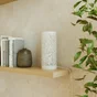 Lampe de table e27 fer blanc mat, INSPIRE Frella, H.30cm H.28.5 cm