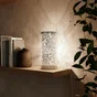 Lampe de table e27 fer blanc mat, INSPIRE Frella, H.30cm H.28.5 cm