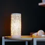 Lampe de table e27 fer blanc mat, INSPIRE Frella, H.30cm H.28.5 cm