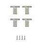 Lot de 4 boutons de meuble ronds Benny, aluminium nickel brossé, Diam.25 mm
