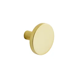 Bouton de meuble rond Jamy, aluminium laiton brossé, Diam.35 mm