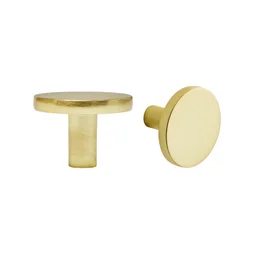 Lot de 2 boutons de meuble ronds Jamy, aluminium laiton brossé, Diam.35 mm