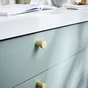 Bouton de meuble cylindrique Omna, aluminium laiton brossé, Diam.19,5 mm
