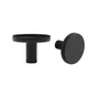 Lot de 2 boutons de meuble ronds Jamy, aluminium noir peint, Diam.35 mm