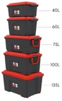 Malle à roulettes Locker noir et rouge 135L