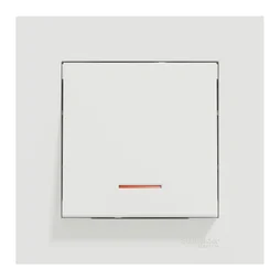 Poussoir lumineux complet  Miluz, SCHNEIDER ELECTRIC, blanc