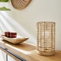 Lampe, E14 nature rotin bois baladeuse, INSPIRE Poppy, H.20cm