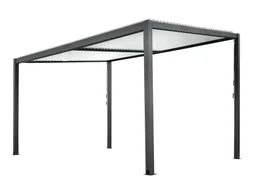 Pergola autoportante en aluminium, DCB GARDEN, 12.4 m², noir
