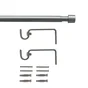 Kit de tringle a rideau Cap Diam.13/16 mm Argent naturel 120-210 cm