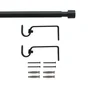 Kit de tringle a rideau Cap Diam.13/16 mm Noir fonce 120-210 cm