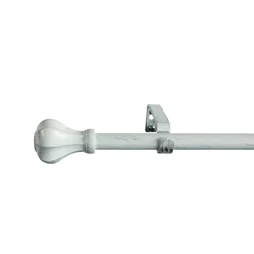 Kit de tringle a rideau Pistyl Diam.16 mm Blanc antique mat 160-300 cm