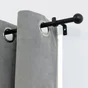 Kit de tringle a rideau Ball Diam.13/16 mm Noir fonce 120-210 cm