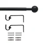 Kit de tringle a rideau Ball Diam.13/16 mm Noir fonce 120-210 cm