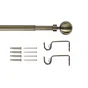 Kit de tringle a rideau Ball Diam.19 mm Dore antique 120-210 cm