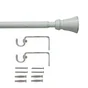 Kit de tringle a rideau Lystel Diam.16 mm Blanc antique mat 120-210 cm