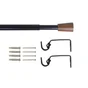 Kit de tringle à rideau Crip Diam.19 mm Noir mat 120-210 cm