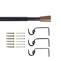Kit de tringle à rideau Crip Diam.19 mm Noir mat 160-300 cm