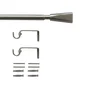 Kit de tringle a rideau Pommel Diam.16 mm Nickel mat 120-210 cm