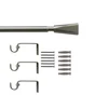 Kit de tringle a rideau Pom Diam.16 mm Nickel mat 160-300 cm