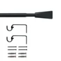 Kit de tringle à rideau Pommel diam.16/19 mm noir mat 120-210 cm