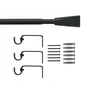 Kit de tringle à rideau Pommel diam.16 mm noir mat 160-300 cm