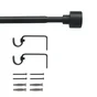 Kit de tringle à rideau Duplo Diam.16 mm noir 120 à 210 cm