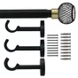 Kit de tringle a rideau Glama Diam.25 mm Noir mat 200-360 cm