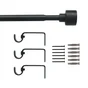 Kit de tringle à rideau Duplo Diam.19 mm noir 160 à 300 cm