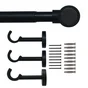 Kit de tringle a rideau Koky Diam.25 mm Noir fonce 160-300 cm
