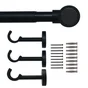 Kit de tringle a rideau Koky Diam.25 mm Noir fonce 200-360 cm