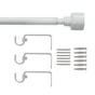 Kit de tringle à rideau Duplo Diam.19 mm blanc 160 à 300 cm