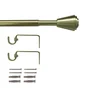 Kit de tringle a rideau Orno Diam.16 mm Dore brosse 120-210 cm