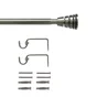 Kit de tringle a rideau Aspyral Diam.16 mm Nickel mat 120-210 cm