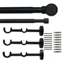 Kit de tringle a rideau Koky Diam.25 mm Noir fonce 160-300 cm