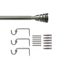 Kit de tringle a rideau Asp Diam.16 mm Nickel mat 160-300 cm