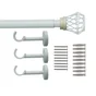 Kit de tringle a rideau Tulis Diam.25 mm Blanc mat 200-360 cm