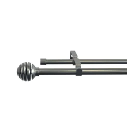 Kit de tringle a rideau Eli Diam.16 mm Nickel mat 120-210 cm