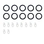 Lot de 10 anneaux anneau 16 mm plastique noir mat