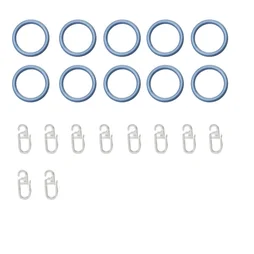 Lot de 10 anneaux anneau 16 mm plastique argent mat